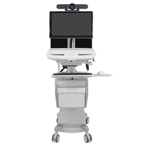StyleView® Telemedicine Cart, Back-to-Back Monitors, Powered
