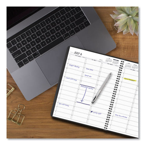 Weekly Appointment Book, Academic, 11 X 8.25, Black, 2021-2022