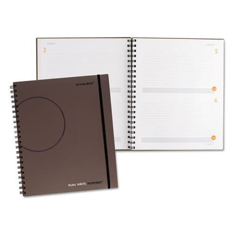 Plan. Write. Remember. Planning Notebook Two Days Per Page, 11 X 8 3-8, Gray