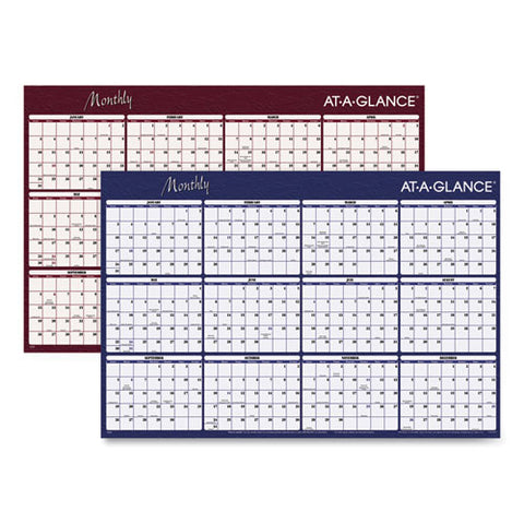 Reversible Horizontal Erasable Wall Planner, 48 X 32, 2021