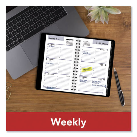 Weekly Pocket Appt. Book, Telephone-address Section, 6 X 3.5, Black, 2021