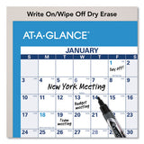 Horizontal Erasable Wall Planner, 36 X 24, Blue-white, 2021