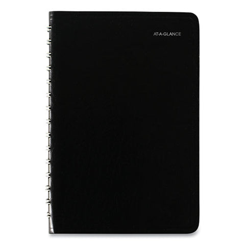 Daily Appointment Book With Open Scheduling, 8 X 5, Black, 2021