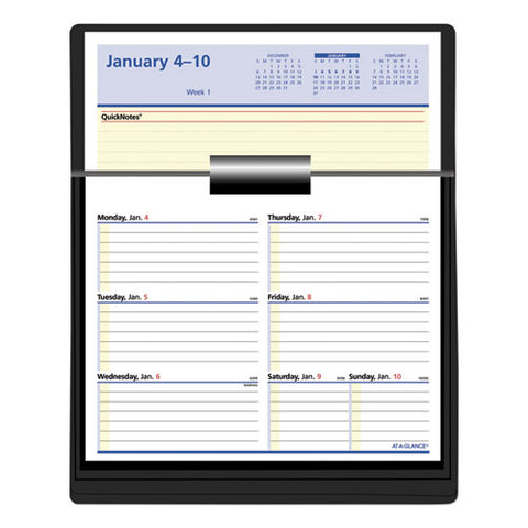 Flip-a-week Desk Calendar Refill With Quicknotes, 7 X 6, White, 2021