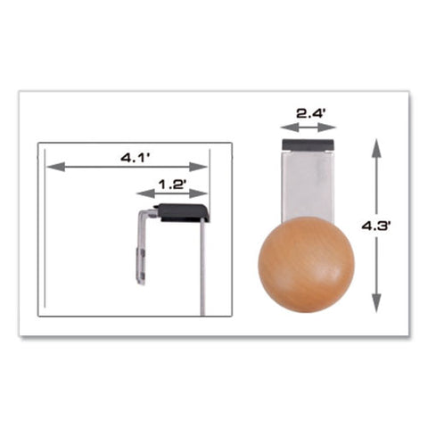 Cubicle Garment Peg, 1 Hook, 1 1-5 X 1 3-8 X 4 3-10, Metallic Gray