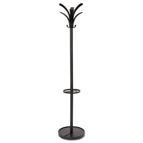 Brio Coat Stand, 13.75w X 13.75d X 66.25h, Black