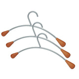 Metal And Wood Coat Hangers, 6-set, Gray-mahogany