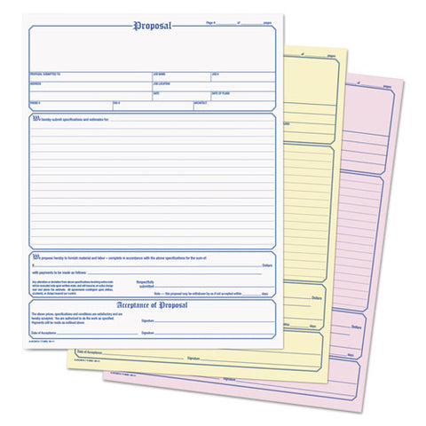 Contractor Proposal Form, 3-part Carbonless, 8 1-2 X 11 7-16, 50 Forms