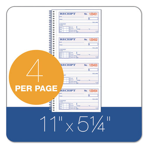 Two-part Rent Receipt Book, 2.75 X 4.75, Carbonless, 200 Forms