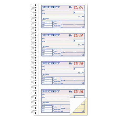 Two-part Rent Receipt Book, 2.75 X 4.75, Carbonless, 200 Forms