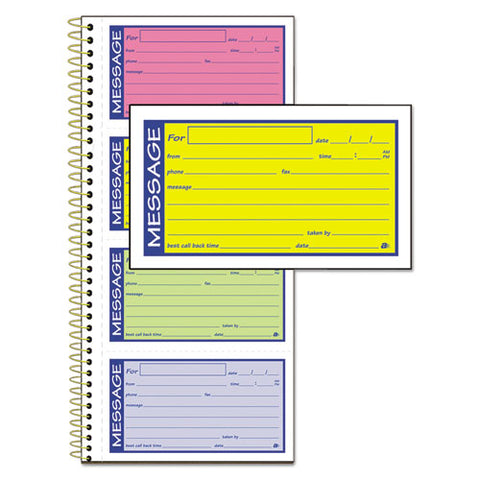 Wirebound Telephone Message Book, Two-part Carbonless, 200 Forms