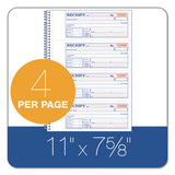 Tops Money-rent Receipt Book, 7 1-8 X 2 3-4, 2-part Carbonless, 200 Sets-book