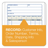 Carbonless Sales Order Book, Three-part Carbonless, 3 1-4 X 7 1-8, 50 Sheets