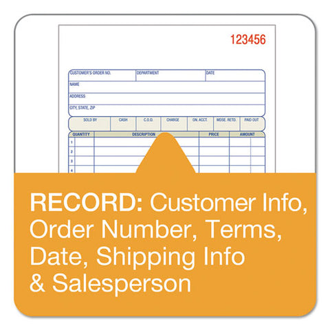 Tops Sales-order Book, 7 15-16 X 5 9-16, 3-part Carbonless, 50 Sets-book