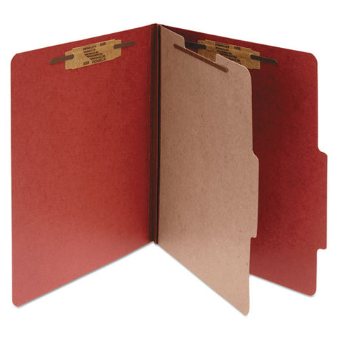Pressboard Classification Folders, 1 Divider, Legal Size, Earth Red, 10-box