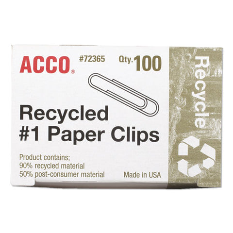 Recycled Paper Clips, Medium (no. 1), Silver, 100-box, 10 Boxes-pack
