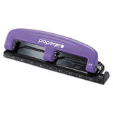 Ez Squeeze Three-hole Punch, 12-sheet Capacity, Purple-black