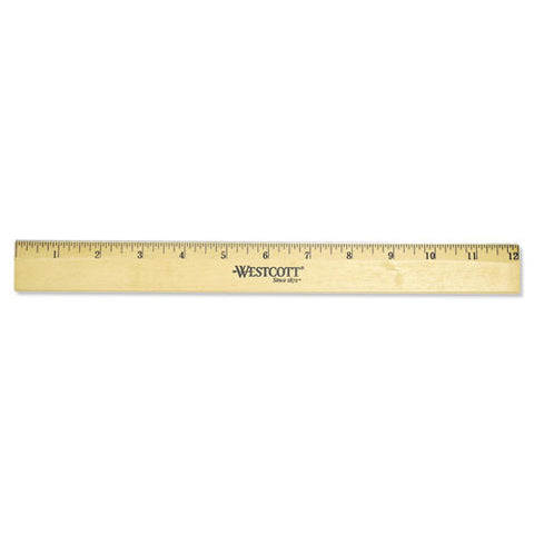 Wood Ruler With Single Metal Edge, 12"