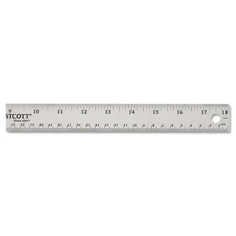 Stainless Steel Office Ruler With Non Slip Cork Base, 18"