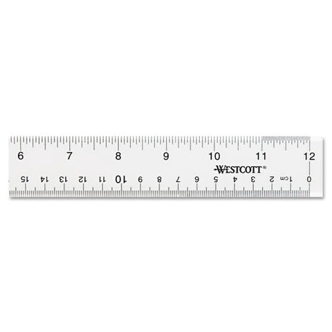 See Through Acrylic Ruler, 12", Clear