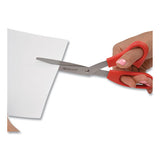 Value Line Stainless Steel Shears, 8" Long, 3.5" Cut Length, Red Offset Handle