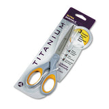 Titanium Bonded Scissors, 7" Long, 3" Cut Length, Gray-yellow Straight Handle