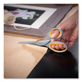 Titanium Bonded Scissors, 8" Long, 3.5" Cut Length, Gray-yellow Straight Handle