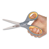 Titanium Bonded Scissors, 8" Long, 3.5" Cut Length, Gray-yellow Straight Handle