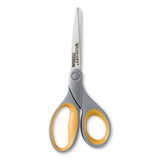 Titanium Bonded Scissors, 8" Long, 3.5" Cut Length, Gray-yellow Straight Handle