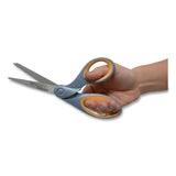 Titanium Bonded Scissors, 8" Long, 3.5" Cut Length, Gray-yellow Offset Handle