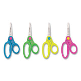 Scissor Caddy With Kids' Scissors, 5" Long, 2" Cut Length, Assorted Straight Handles, 24-set