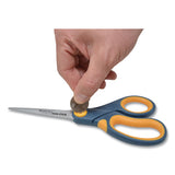 Non-stick Titanium Bonded Scissors, 8" Long, 3.25" Cut Length, Gray-yellow Straight Handle