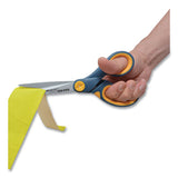 Non-stick Titanium Bonded Scissors, 8" Long, 3.25" Cut Length, Gray-yellow Straight Handle