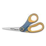 Non-stick Titanium Bonded Scissors, 8" Long, 3.25" Cut Length, Gray-yellow Bent Handle