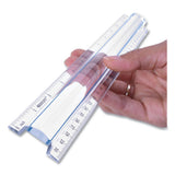 12" Magnifying Ruler, Plastic, Clear