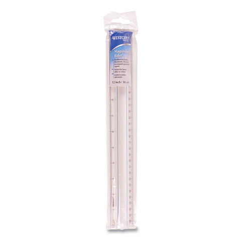 12" Magnifying Ruler, Plastic, Clear