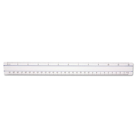 12" Magnifying Ruler, Plastic, Clear