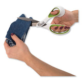 Carbotitanium Bonded Scissors, 9" Long, 4.5" Cut Length, White-green Bent Handle