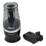 Halo Colored Pencil Non-stick Electric Sharpener, Ac-powered, 3.5" Dia. X 6.75", Black-silver
