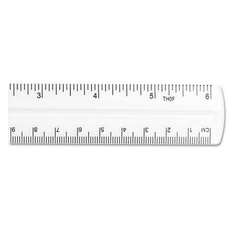 Transparent Shatter-resistant Plastic Ruler, Clear, 6"