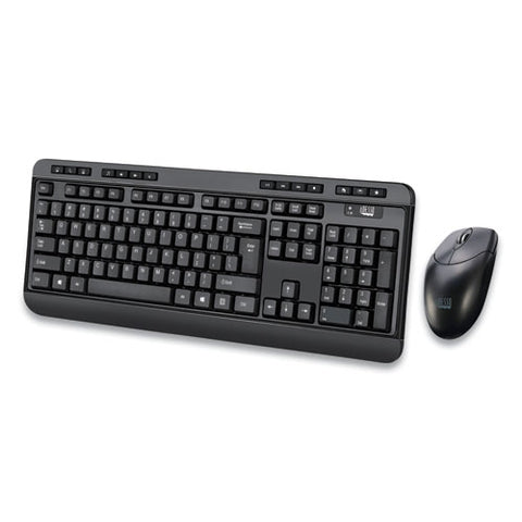 Wkb-1320cb Antimicrobial Wireless Desktop Keyboard And Mouse, 2.4 Ghz Frequency-30 Ft Wireless Range, Black