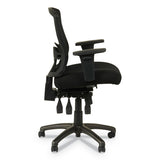 Alera Etros Series Mesh Mid-back Petite Multifunction Chair, Supports Up To 275 Lbs, Black Seat-black Back, Black Base