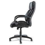Alera Fraze Executive High-back Swivel-tilt Bonded Leather Chair, Supports Up To 275 Lbs, Black Seat-black Back, Black Base