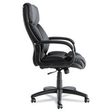 Alera Fraze Executive High-back Swivel-tilt Bonded Leather Chair, Supports Up To 275 Lbs, Black Seat-black Back, Black Base