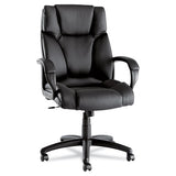 Alera Fraze Executive High-back Swivel-tilt Bonded Leather Chair, Supports Up To 275 Lbs, Black Seat-black Back, Black Base