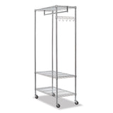 Wire Shelving Garment Rack, 30 Garments, 36w X 18d X 75h, Silver