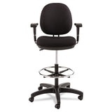 Alera Interval Series Swivel Task Stool, 33.26" Seat Height, Supports Up To 275 Lbs, Black Seat-black Back, Black Base