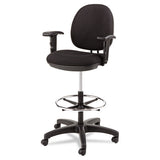 Alera Interval Series Swivel Task Stool, 33.26" Seat Height, Supports Up To 275 Lbs, Black Seat-black Back, Black Base