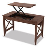 Sit-to-stand Table Desk, 47.25" X 23.63" X 29.5" To 43.75", Modern Walnut
