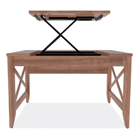 Sit-to-stand Table Desk, 47.25" X 23.63" X 29.5" To 43.75", Modern Walnut